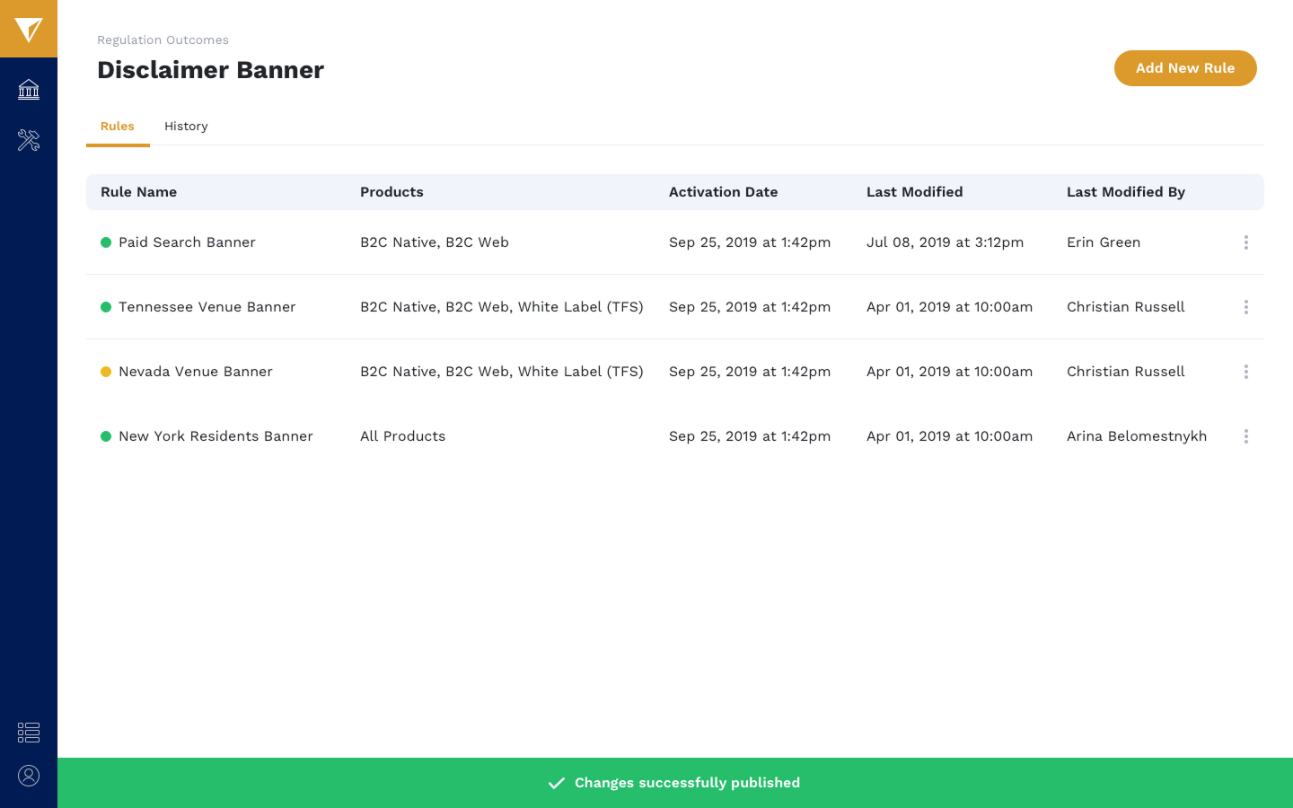 Rule Creation: Rule Created
